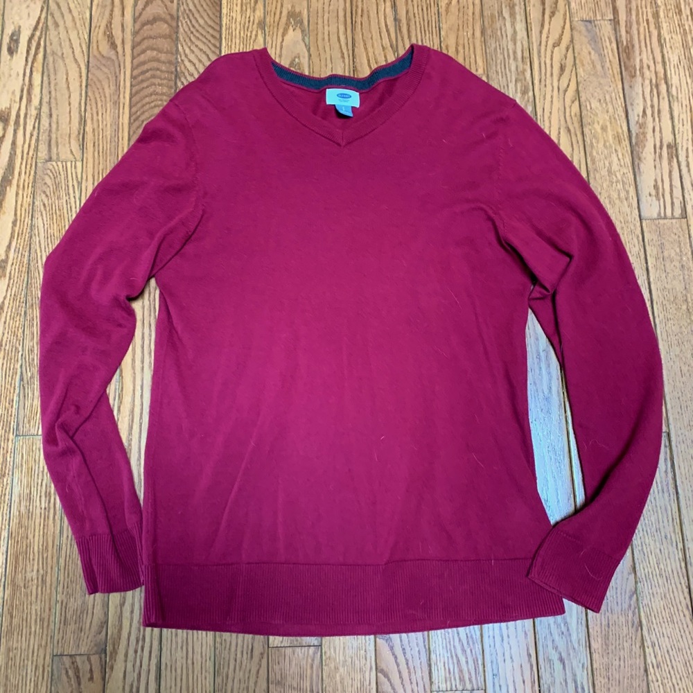 Brand new red men’s v neck sweater